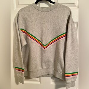ETRE CECILE Rainbow Chevron Boyfriend Sweatshirt